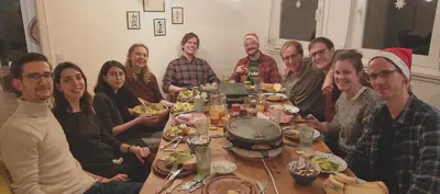 December, 2021. Left to right: external, Isabel Raposo, Gabriela Iwama, Tamara Kessler, Randolph Helfrich, Michael Hahn, Jan Martini, Markus Kopf, external, Frank van Schalkwijk